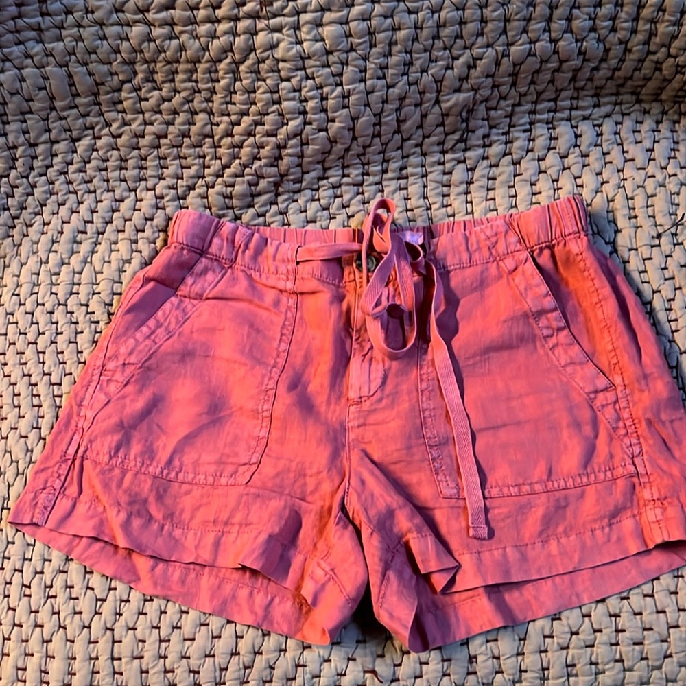 Lou and Grey Coral Linen Short Shorts Size Small